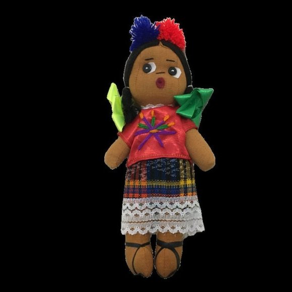 Handmade 10" Mexican Rag Doll - Chiapas Mexico Doll - Muñeca Mexicana - Picture 1 of 2